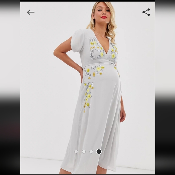 NWT Embroidered + Beaded Maternity Dress - Picture 7 of 7